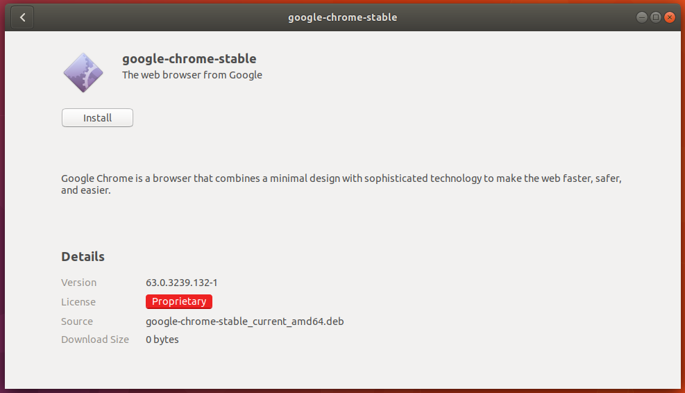 Click to install google-chrome-stable