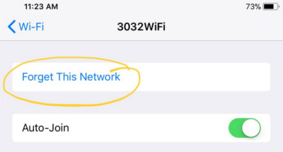 Forget This Network Setting